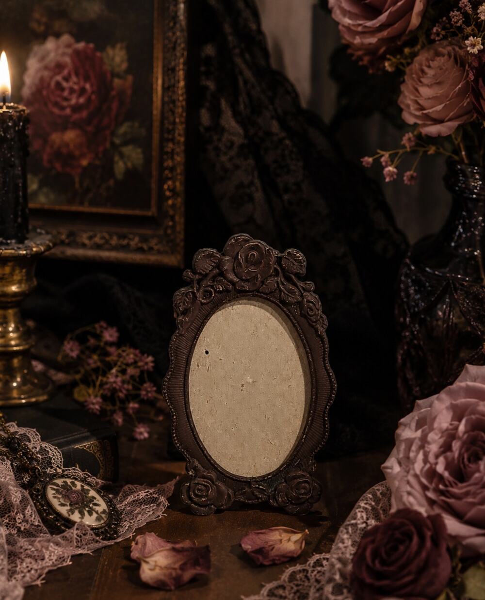Ornate Mini Oval Frame Victorian Whimsygoth Weston Gallery